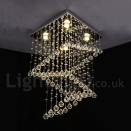 4 Lichter Moderne Kristall Deckenpendelleuchte Innen Kronleuchter Beleuchtung Lampen Leuchten