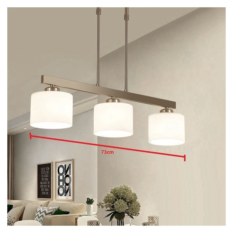 3 Lichter Moderne Chrom Pendelleuchte Indoor Kronleuchter Home Hängende Beleuchtung Lampen Leuchten mit Glasschirmen