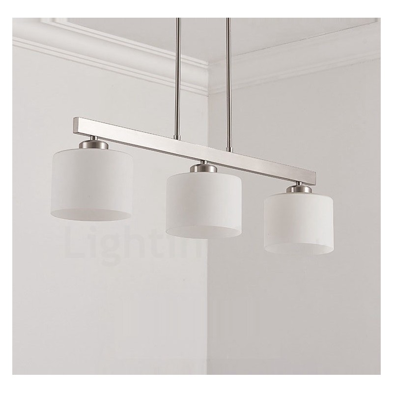 3 Lichter Moderne Chrom Pendelleuchte Indoor Kronleuchter Home Hängende Beleuchtung Lampen Leuchten mit Glasschirmen