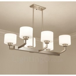 6 Lichter Moderne Chrom Pendelleuchte Indoor Kronleuchter Home Hängende Beleuchtung Lampen Leuchten mit Glasschirmen