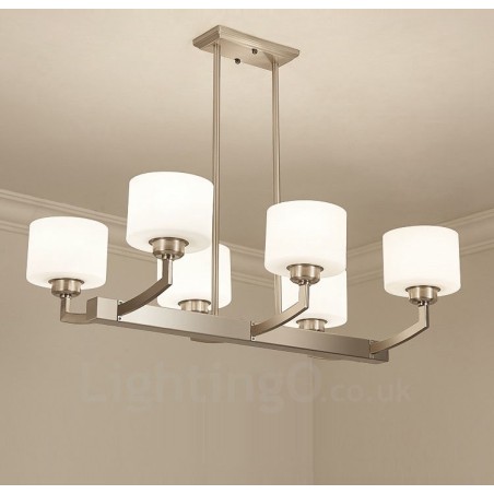 6 Lichter Moderne Chrom Pendelleuchte Indoor Kronleuchter Home Hängende Beleuchtung Lampen Leuchten mit Glasschirmen 6 Lichter Moderne Chrom Pendelleuchte Indoor Kronleuchter Home Hängende Beleuchtung Lampen Leuchten mit Glasschirmen