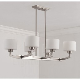 6 Lichter Moderne Chrom Pendelleuchte Indoor Kronleuchter Home Hängende Beleuchtung Lampen Leuchten mit Glasschirmen