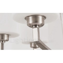 6 Lichter Moderne Chrom Pendelleuchte Indoor Kronleuchter Home Hängende Beleuchtung Lampen Leuchten mit Glasschirmen