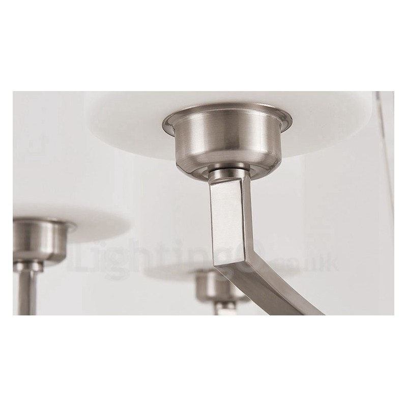 6 Lichter Moderne Chrom Pendelleuchte Indoor Kronleuchter Home Hängende Beleuchtung Lampen Leuchten mit Glasschirmen
