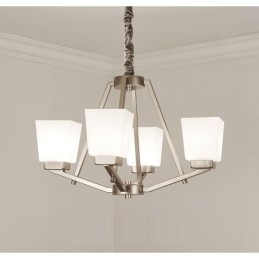 4 Lichter Chrom Pendelleuchte Indoor Modern Kronleuchter Home Hängende Beleuchtung Lampen Leuchten mit Glasschirmen