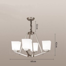 4 Lichter Chrom Pendelleuchte Indoor Modern Kronleuchter Home Hängende Beleuchtung Lampen Leuchten mit Glasschirmen