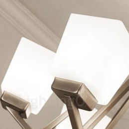 4 Lichter Chrom Pendelleuchte Indoor Modern Kronleuchter Home Hängende Beleuchtung Lampen Leuchten mit Glasschirmen
