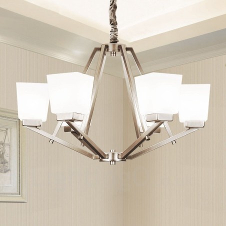 6 Lichter Chrom Pendelleuchte Indoor Modern Kronleuchter Home Hängende Beleuchtung Lampen Leuchten mit Glasschirmen 6 Lichter Chrom Pendelleuchte Indoor Modern Kronleuchter Home Hängende Beleuchtung Lampen Leuchten mit Glasschirmen