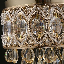 Romantischer Kronleuchter aus Champagner-Kristall in Gold