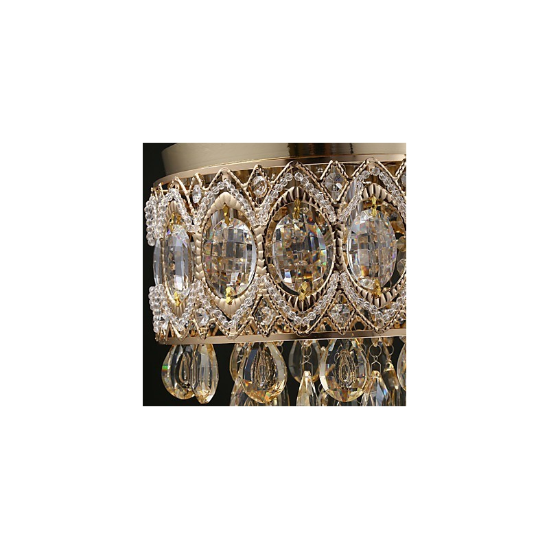 Romantischer Kronleuchter aus Champagner-Kristall in Gold
