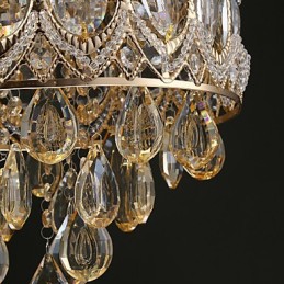 Romantischer Kronleuchter aus Champagner-Kristall in Gold