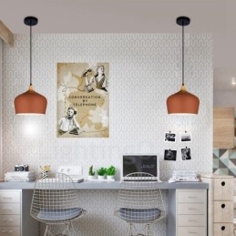 1 Licht Moderne zeitgenössische Pendelleuchte Hängelampe mit weiß rot blau Schatten