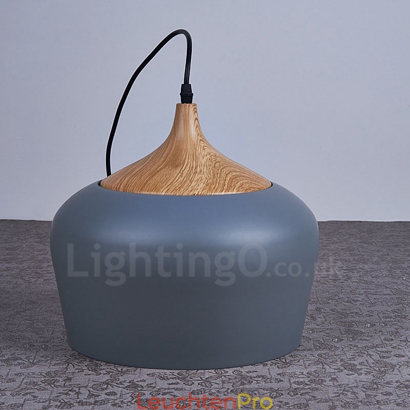 1 Licht Moderne zeitgenössische Pendelleuchte Hängelampe mit weiß rot blau Schatten