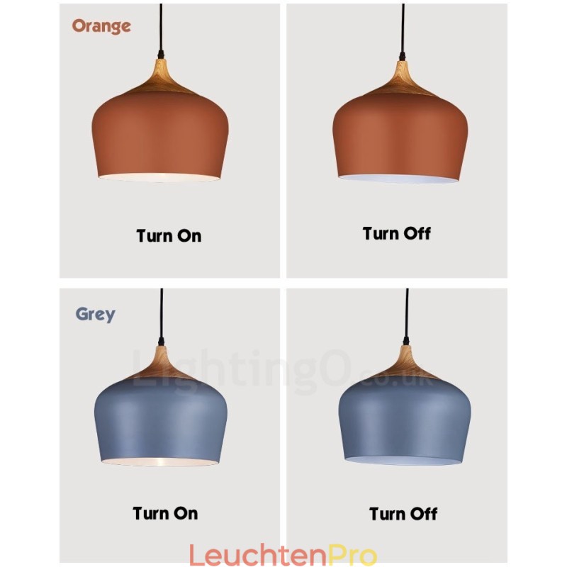 1 Licht Moderne zeitgenössische Pendelleuchte Hängelampe mit weiß rot blau Schatten