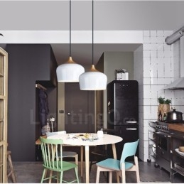1 Licht Moderne zeitgenössische Pendelleuchte Hängelampe mit weiß rot blau Schatten