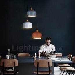 1 Licht Moderne zeitgenössische Pendelleuchte Hängelampe mit weiß rot blau Schatten