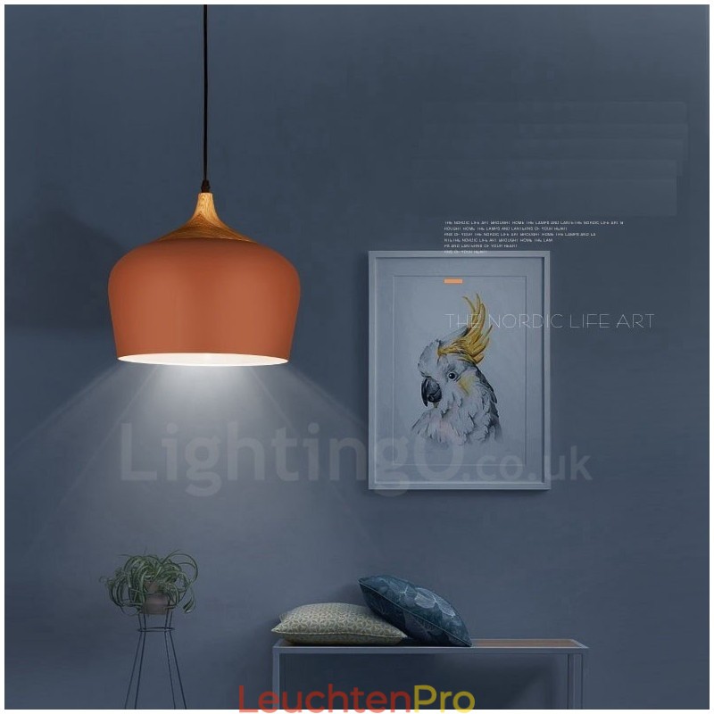 1 Licht Moderne zeitgenössische Pendelleuchte Hängelampe mit weiß rot blau Schatten