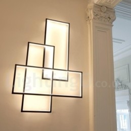 Moderne Deckenleuchte mit zeitgenössischer Aluminium-Malerei, bündige Wandleuchte mit Fernbedienungsdimmer für Wohnzimmer, Schlafzimmer