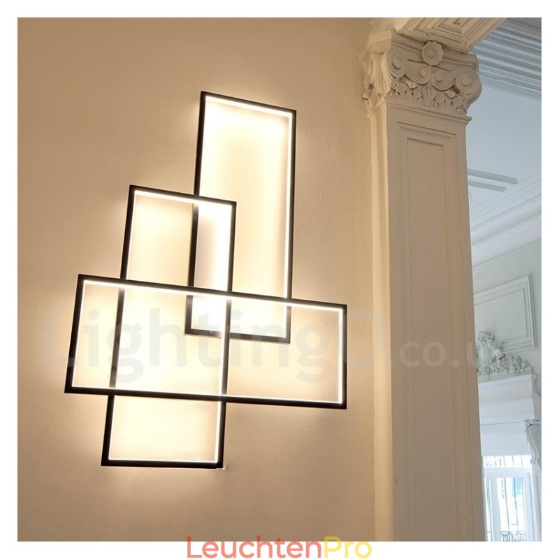 Moderne Deckenleuchte mit zeitgenössischer Aluminium-Malerei, bündige Wandleuchte mit Fernbedienungsdimmer für Wohnzimmer, Schlafzimmer
