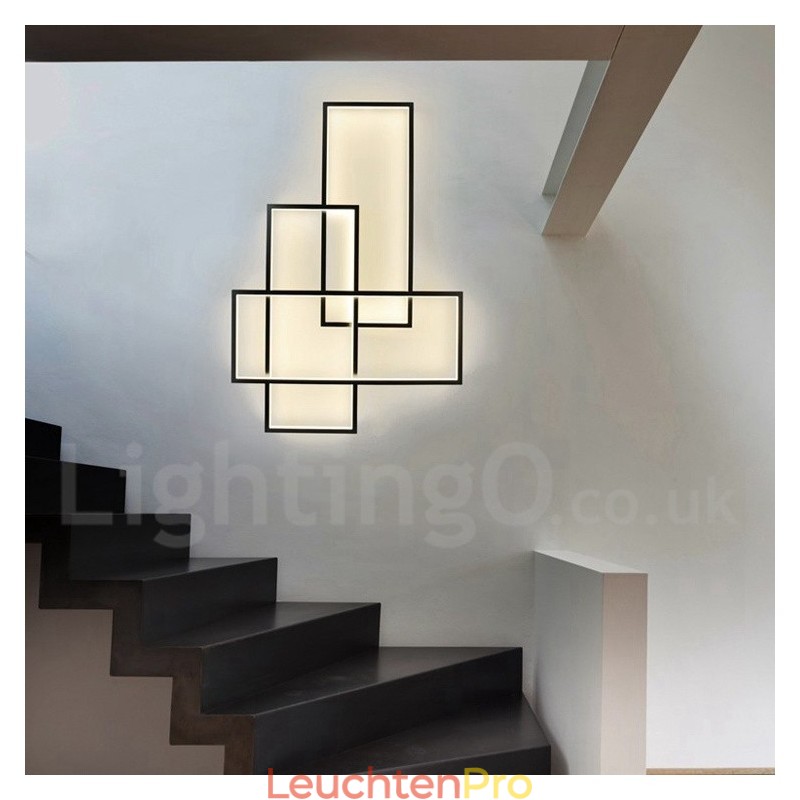 Moderne Deckenleuchte mit zeitgenössischer Aluminium-Malerei, bündige Wandleuchte mit Fernbedienungsdimmer für Wohnzimmer, Schlafzimmer
