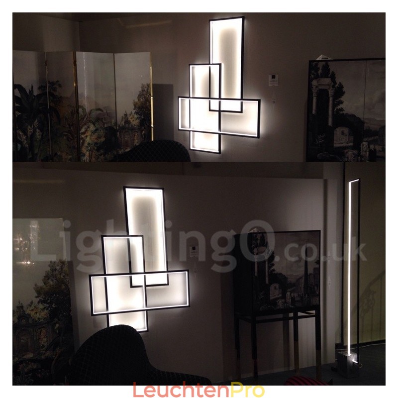 Moderne Deckenleuchte mit zeitgenössischer Aluminium-Malerei, bündige Wandleuchte mit Fernbedienungsdimmer für Wohnzimmer, Schlafzimmer