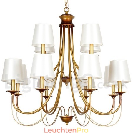 Kronleuchter im rustikalen mediterranen Stil mit 12 Lichtern, modern und zeitgenössisch, Kerzenstil