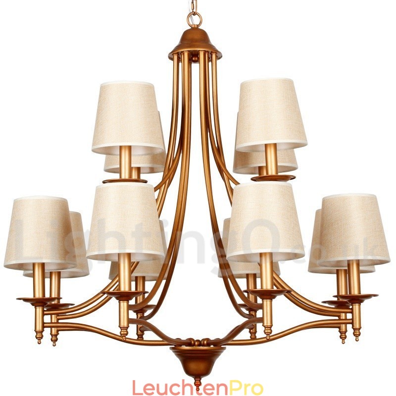 Kronleuchter im rustikalen Retro-Stil im mediterranen Stil mit 12 Lichtern und Kerzenlicht