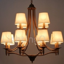 Kronleuchter im rustikalen Retro-Stil im mediterranen Stil mit 12 Lichtern und Kerzenlicht