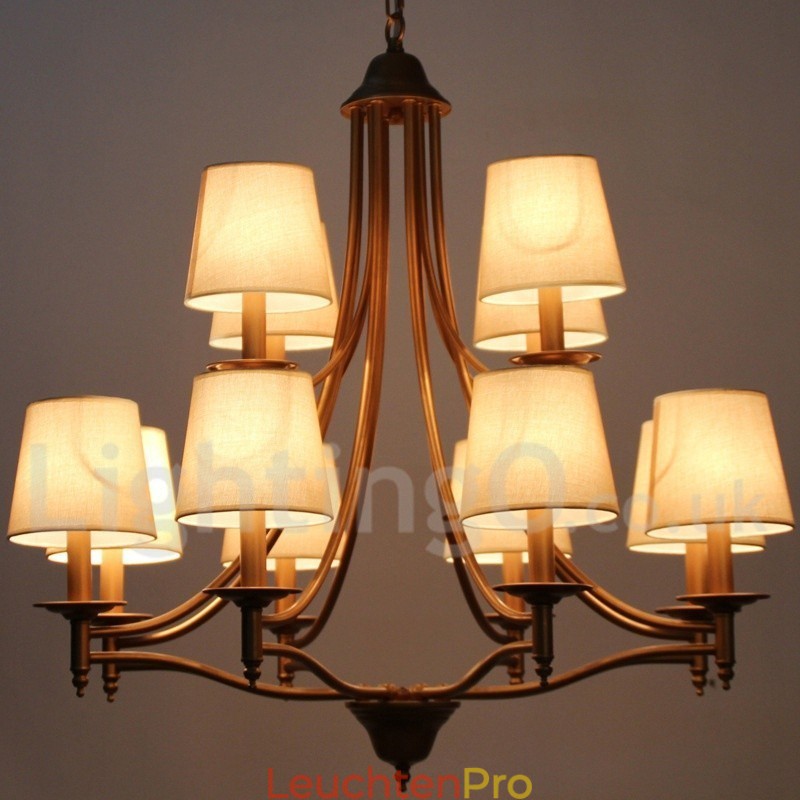 Kronleuchter im rustikalen Retro-Stil im mediterranen Stil mit 12 Lichtern und Kerzenlicht