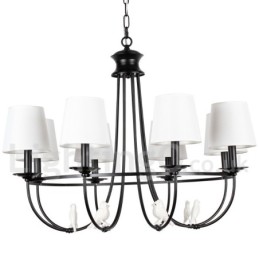Kronleuchter im Retro-Stil, schwarz, mediterraner Stil, rustikal, modern, Kerzenstil, 8 Lichter