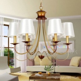 Kronleuchter im rustikalen mediterranen Stil mit 6 Lichtern, modern und zeitgenössisch, Kerzenstil