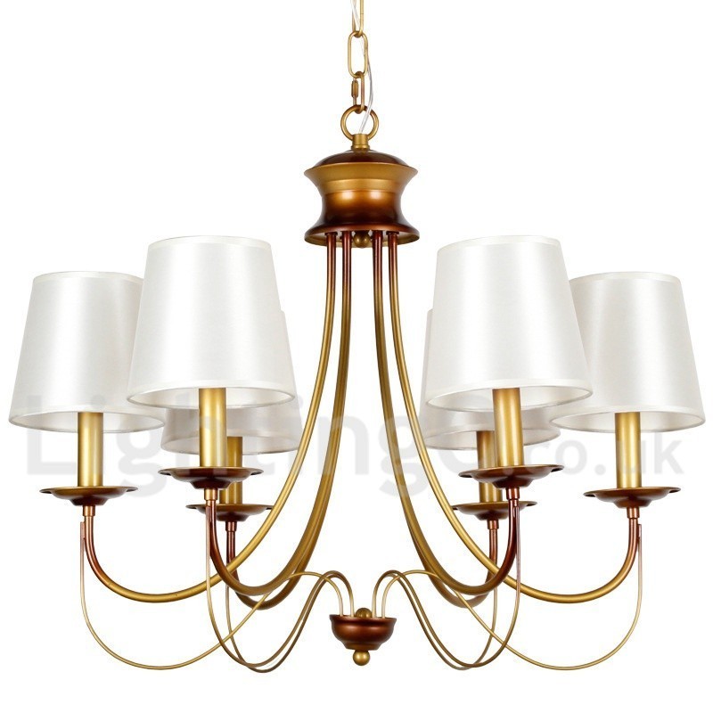 Kronleuchter im rustikalen mediterranen Stil mit 6 Lichtern, modern und zeitgenössisch, Kerzenstil