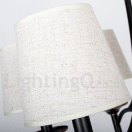 Kronleuchter im modernen, rustikalen Retro-Stil mit 3 Lichtern, schwarz