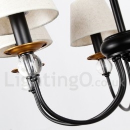 Kronleuchter im rustikalen Retro-Stil, schwarz, mediterraner Stil, moderner Kerzenstil, 8 Lichter