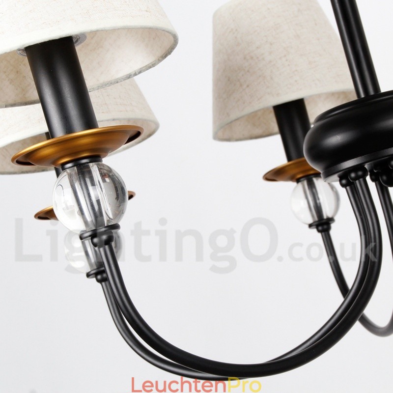 Kronleuchter im rustikalen Retro-Stil, schwarz, mediterraner Stil, moderner Kerzenstil, 8 Lichter