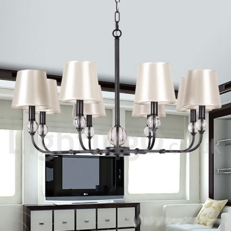 Kronleuchter im modernen, rustikalen Retro-Stil mit 8 Lichtern, Schwarz Kronleuchter im modernen, rustikalen Retro-Stil mit 8 Lichtern, Schwarz