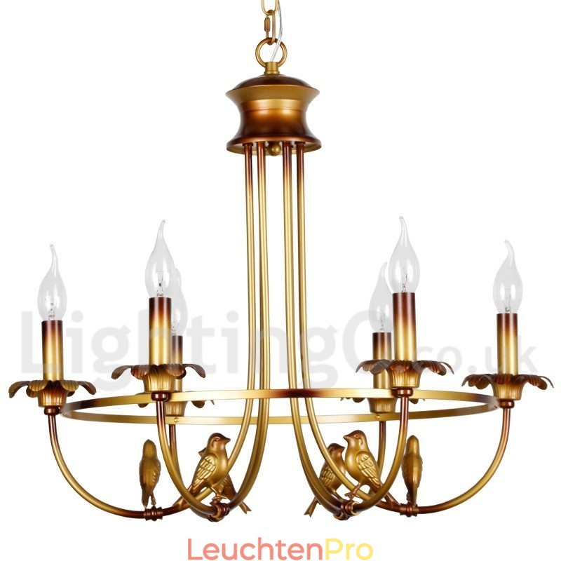 Kronleuchter im Retro-Kerzenstil mit 6 Lichtern
