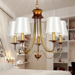 Kronleuchter im rustikalen mediterranen Stil mit 5 Lichtern, modern und zeitgenössisch, Kerzenstil