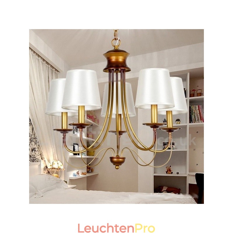 Kronleuchter im rustikalen mediterranen Stil mit 5 Lichtern, modern und zeitgenössisch, Kerzenstil