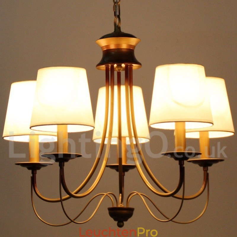 Kronleuchter im rustikalen mediterranen Stil mit 5 Lichtern, modern und zeitgenössisch, Kerzenstil