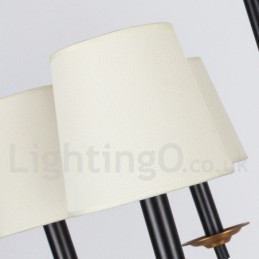 6-flammiger moderner schwarzer Kronleuchter im Retro-Kerzenstil