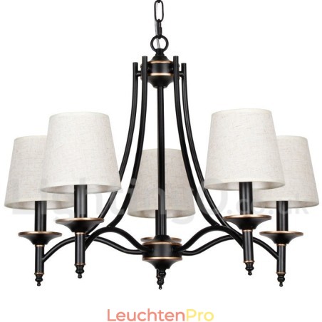 Kronleuchter im modernen, rustikalen Retro-Stil mit 5 Lichtern, schwarz Kronleuchter im modernen, rustikalen Retro-Stil mit 5 Lichtern, schwarz