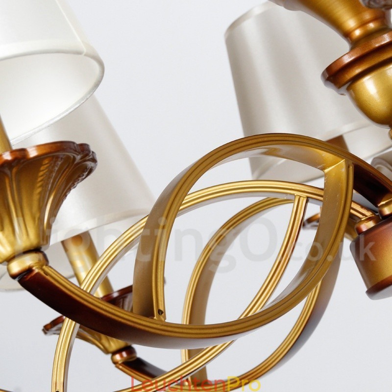 Kronleuchter im Retro-Stil im mediterranen Stil mit 6 Lichtern und rustikalem Kerzenstil