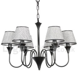 Kronleuchter im rustikalen, modernen und zeitgenössischen Retro-Stil mit schwarzer Kerze, 6 Lichter