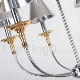 3-flammiger moderner Kronleuchter im zeitgenössischen Chrom-Kerzenstil