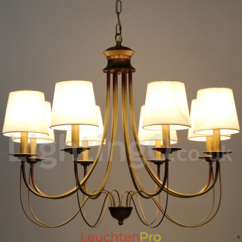 Kronleuchter im rustikalen mediterranen Stil mit 8 Lichtern, modern und zeitgenössisch, Kerzenstil