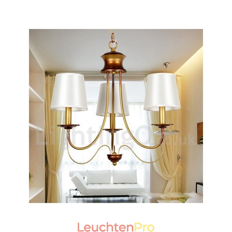 Kronleuchter im rustikalen mediterranen Stil mit 3 Lichtern, modern und zeitgenössisch, Kerzenstil