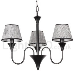 Kronleuchter im rustikalen, modernen und zeitgenössischen Retro-Stil mit schwarzer Kerze, 3 Lichter