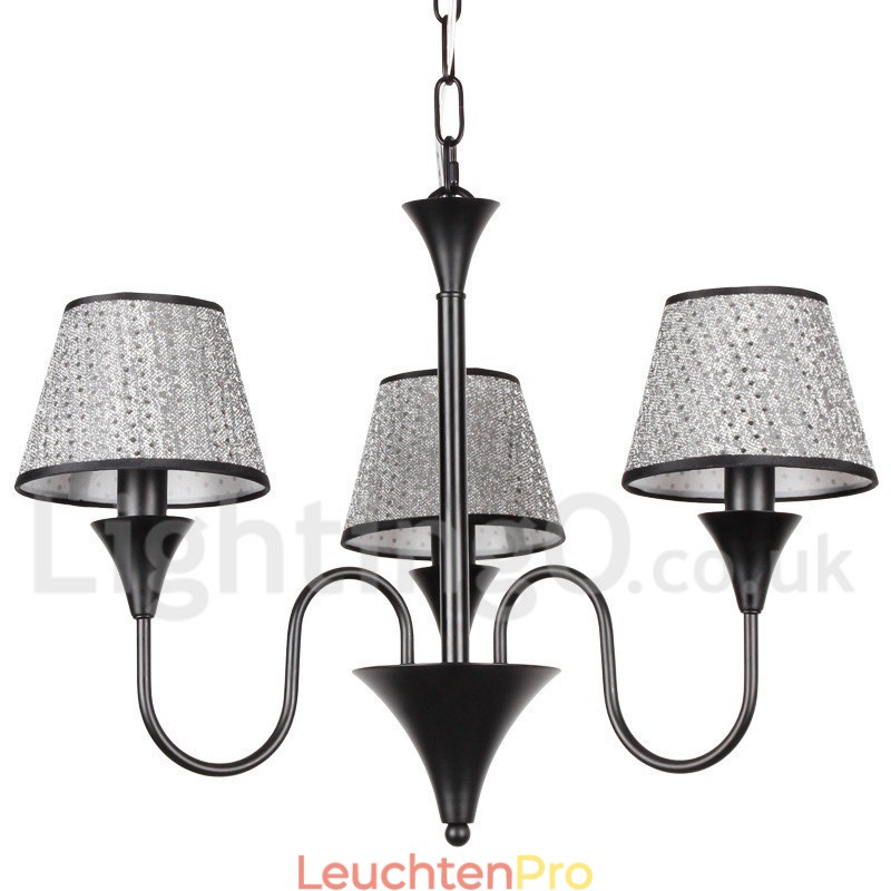 Kronleuchter im rustikalen, modernen und zeitgenössischen Retro-Stil mit schwarzer Kerze, 3 Lichter