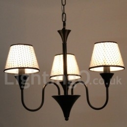 Kronleuchter im rustikalen, modernen und zeitgenössischen Retro-Stil mit schwarzer Kerze, 3 Lichter